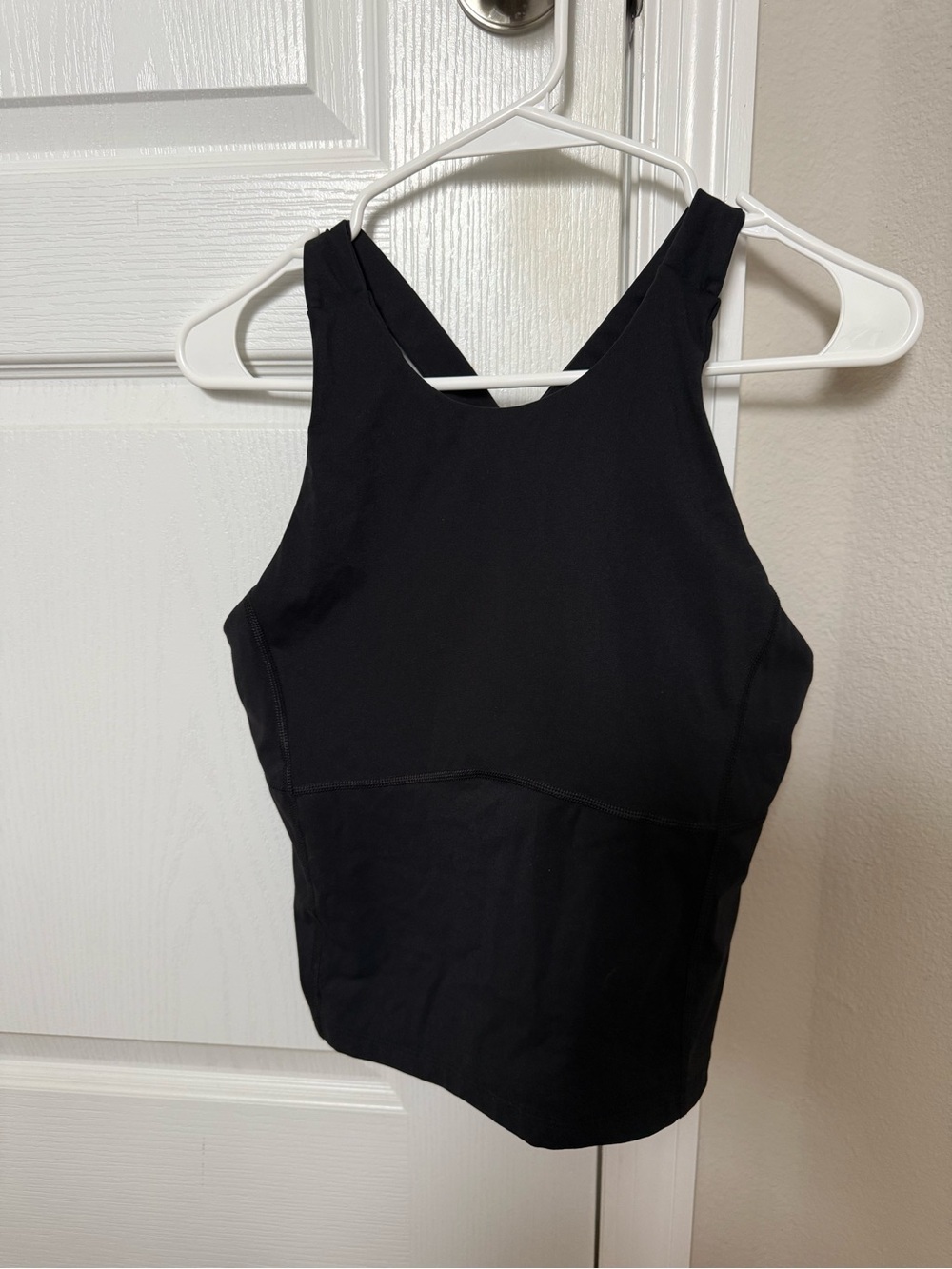 Kamo Fitness Black Longline Sports Bra Tank Crop Top Size L